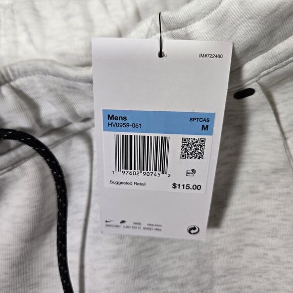 Nike Sportswear Mens Medium Tech Fleece Pants Joggers Grey Heather HV0959-051 M - Picture 2 of 8